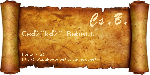 Csákó Babett névjegykártya